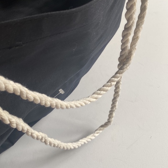 Phoenix graphic printed Large black canvas tote bag with white rope straps - Picture 5 of 9